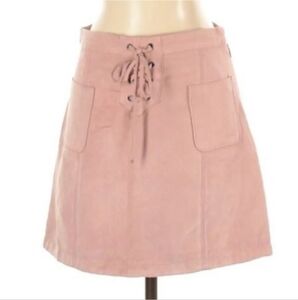 Pink Lace-Up Women's Skirt